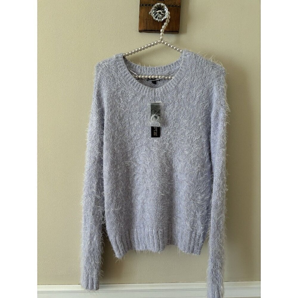 NWT Apt 9 Womens Size S Purple Soft Fuzzy Sweater Sparkles